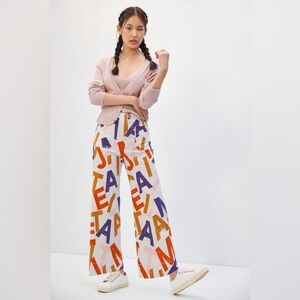 Rare Maeve Je T’aime Collette Cropped Wide-Legged Pants